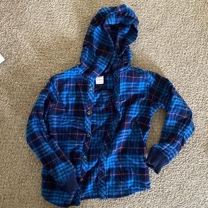 Boys hooded flannel shirt jacket
